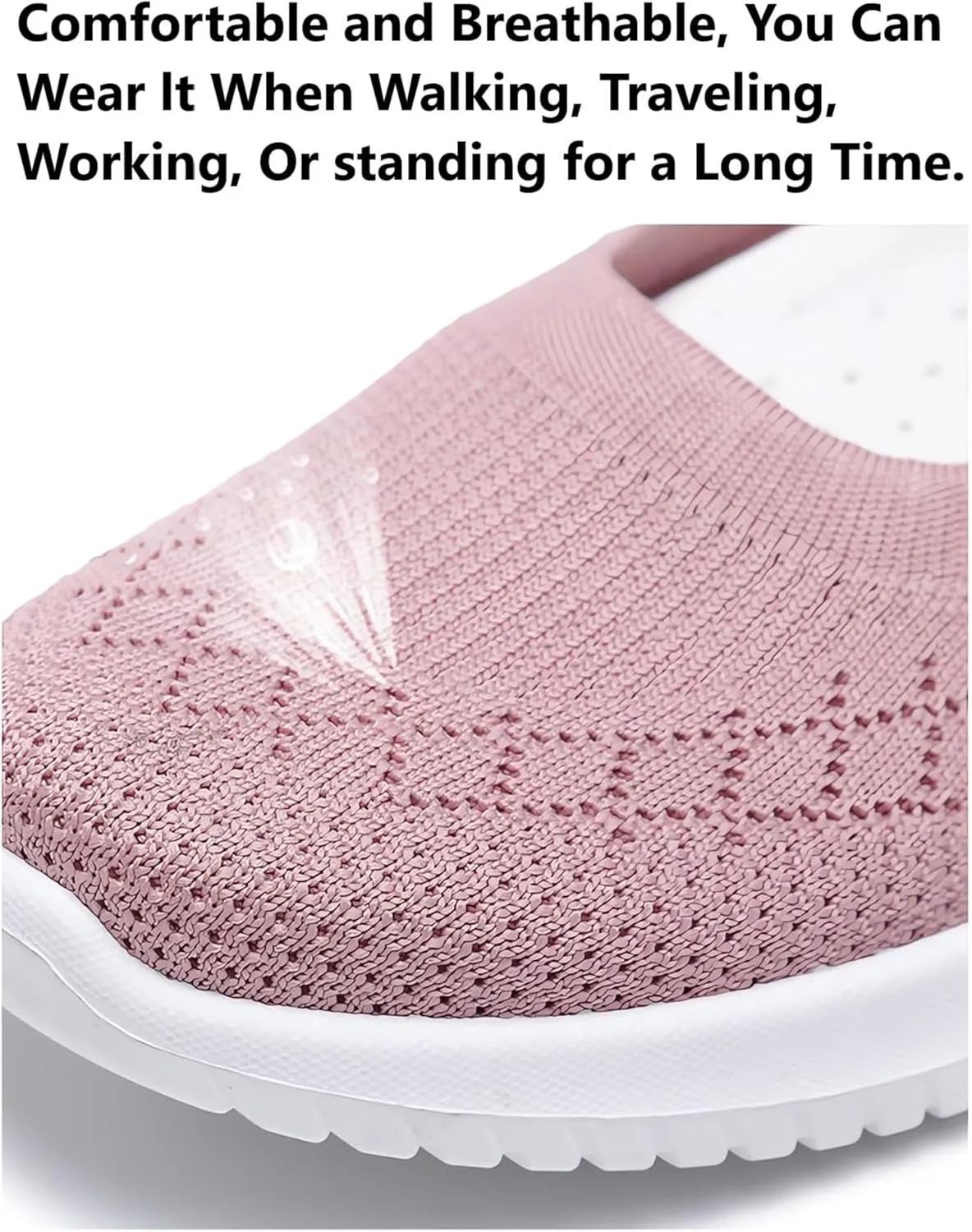 Women's Athletic Shoes Lightweight Woven Orthopedic Breathable Shoes Casual Slip on Walking Shoe Comfortable Walking Sneakers with Arch Support