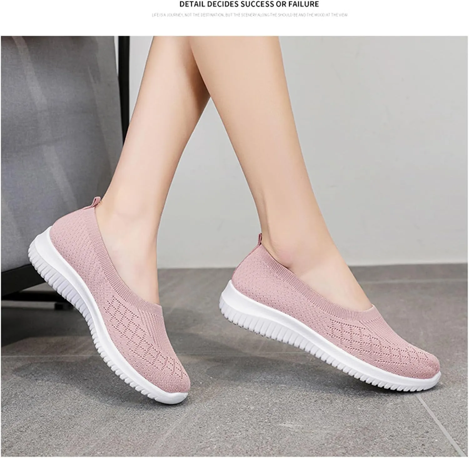 Women's Athletic Shoes Lightweight Woven Orthopedic Breathable Shoes Casual Slip on Walking Shoe Comfortable Walking Sneakers with Arch Support