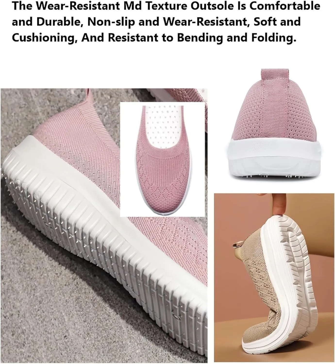 Women's Athletic Shoes Lightweight Woven Orthopedic Breathable Shoes Casual Slip on Walking Shoe Comfortable Walking Sneakers with Arch Support