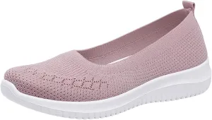 Women's Athletic Shoes Lightweight Woven Orthopedic Breathable Shoes Casual Slip on Walking Shoe Comfortable Walking Sneakers with Arch Support