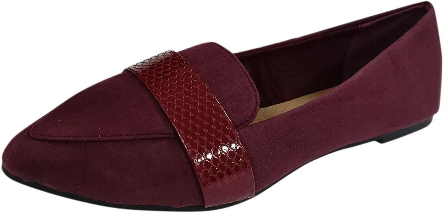 Women's Battle Flat Shoes Comfortable Slip on Casual Breathable Knitted Dressy Work Office Pointed Toe Box Elegant Trendy Business Nude Dressy Lightweight slipper skateboarding zipper E64-Black