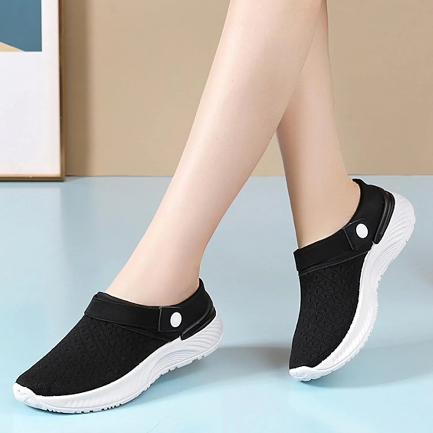 Women's Breathable Slippers Arch Support Shoes Non Slip Walking Shoes Outdoor Casual Shoes Slip On Slippers