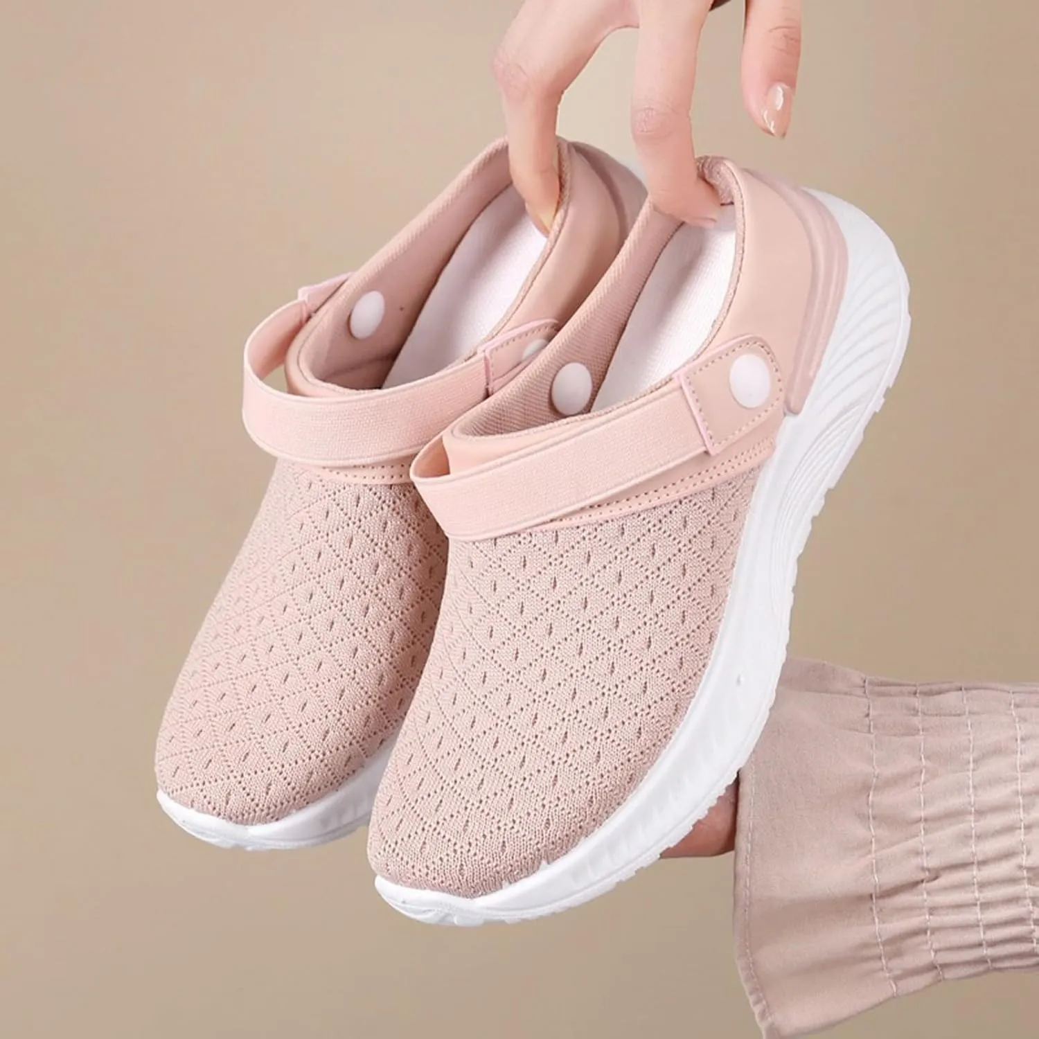 Women's Breathable Slippers Arch Support Shoes Non Slip Walking Shoes Outdoor Casual Shoes Slip On Slippers