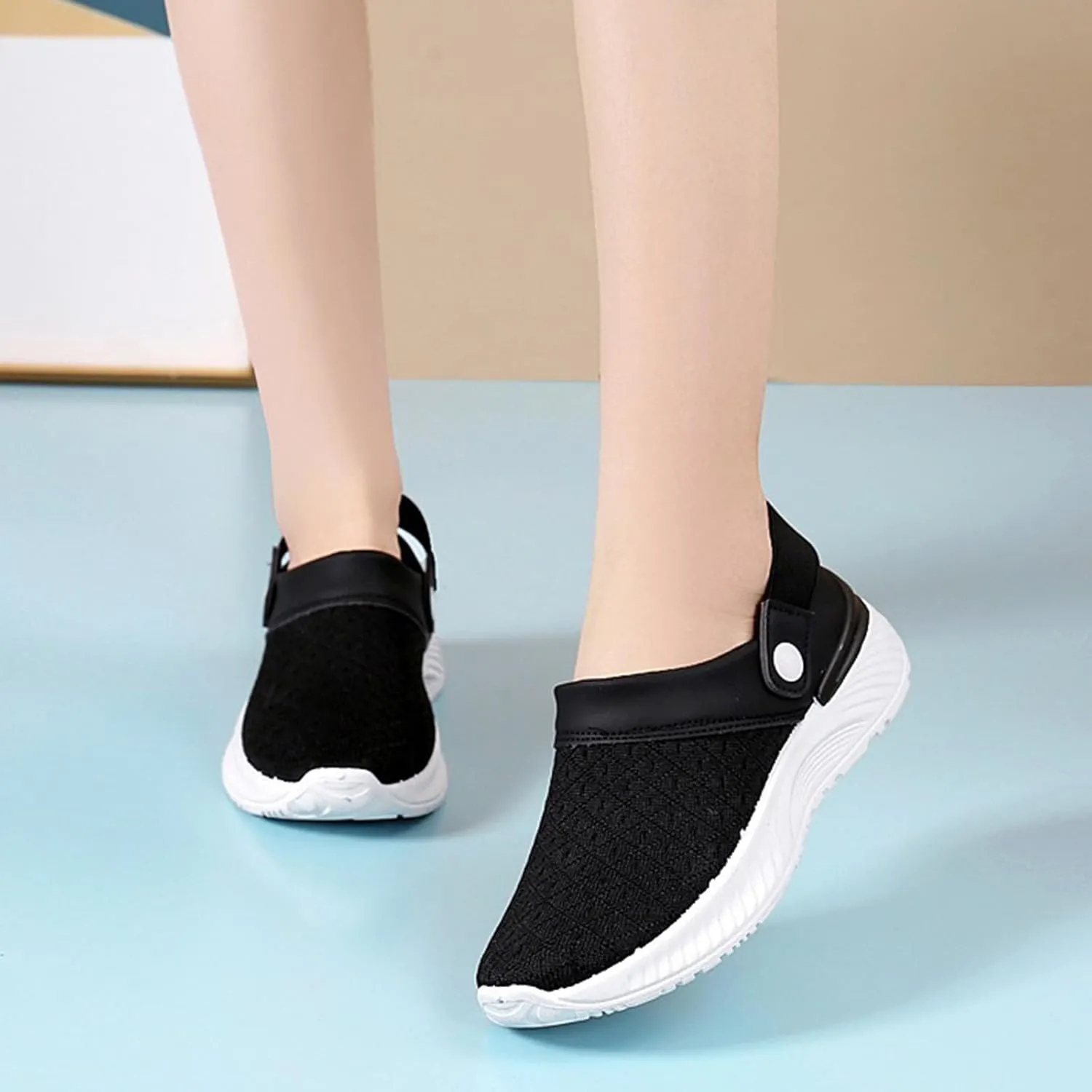 Women's Breathable Slippers Arch Support Shoes Non Slip Walking Shoes Outdoor Casual Shoes Slip On Slippers