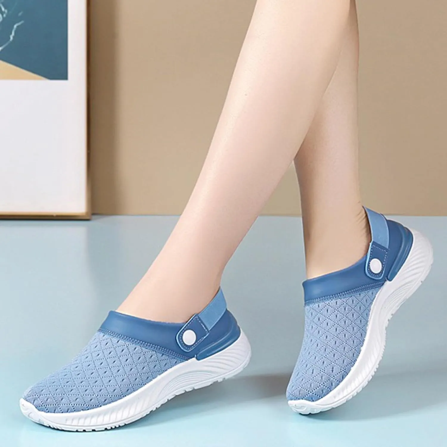 Women's Breathable Slippers Arch Support Shoes Non Slip Walking Shoes Outdoor Casual Shoes Slip On Slippers