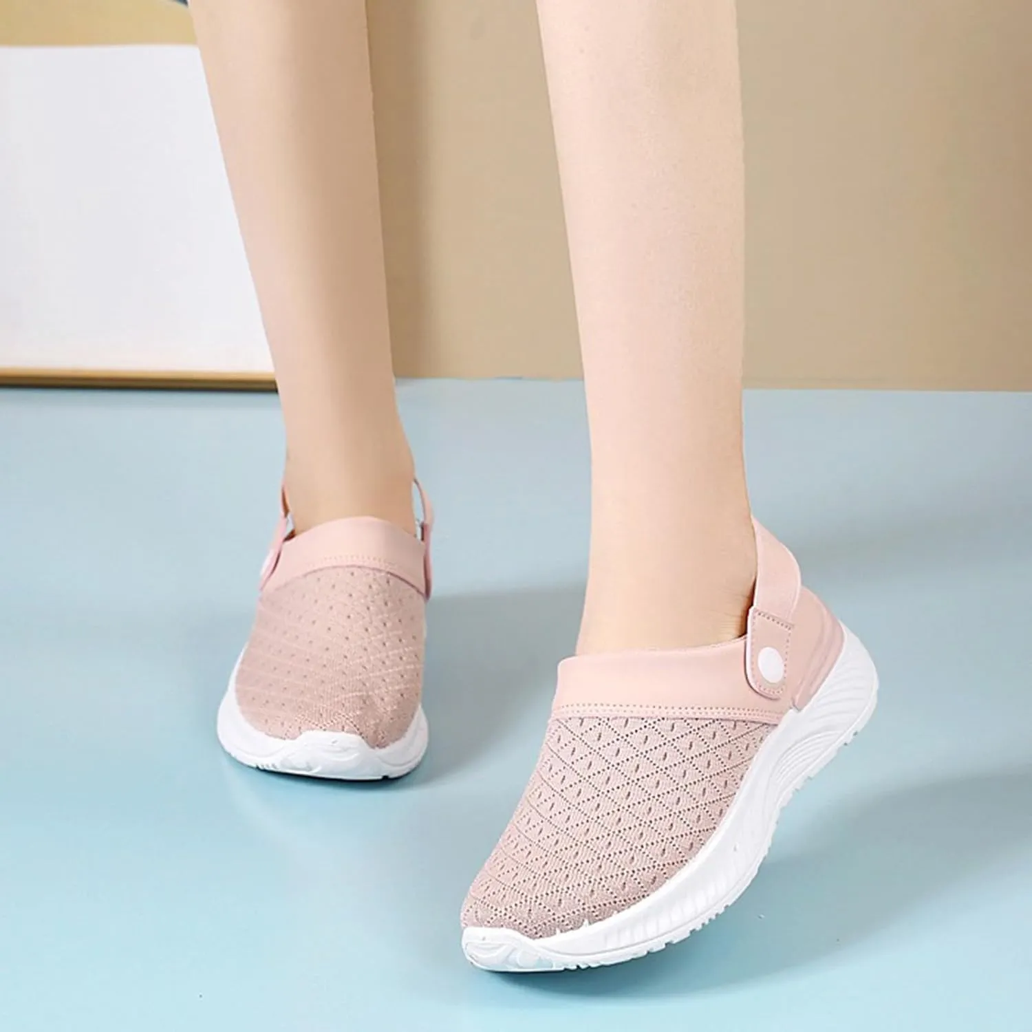 Women's Breathable Slippers Arch Support Shoes Non Slip Walking Shoes Outdoor Casual Shoes Slip On Slippers