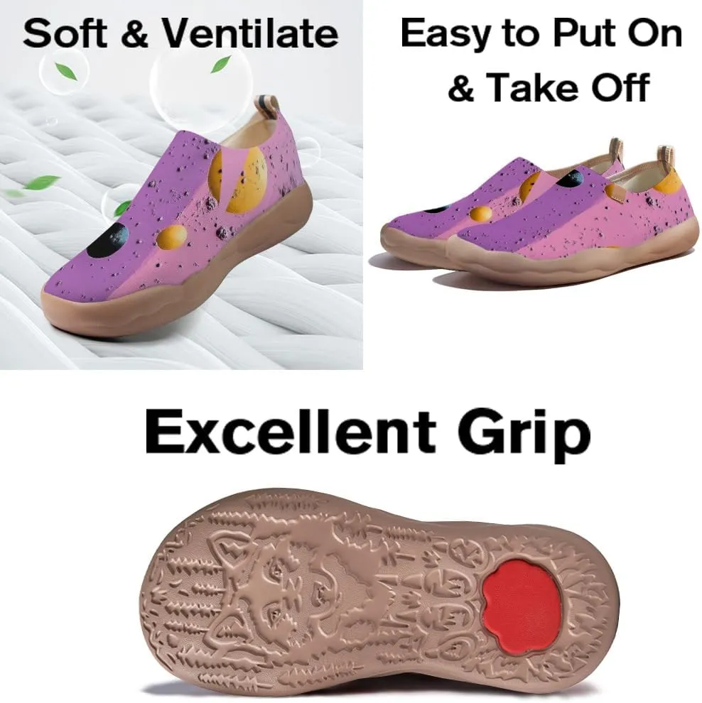 Women's Collage Art Sneakers Painted Knitted Slip-On Women's Travel Shoes