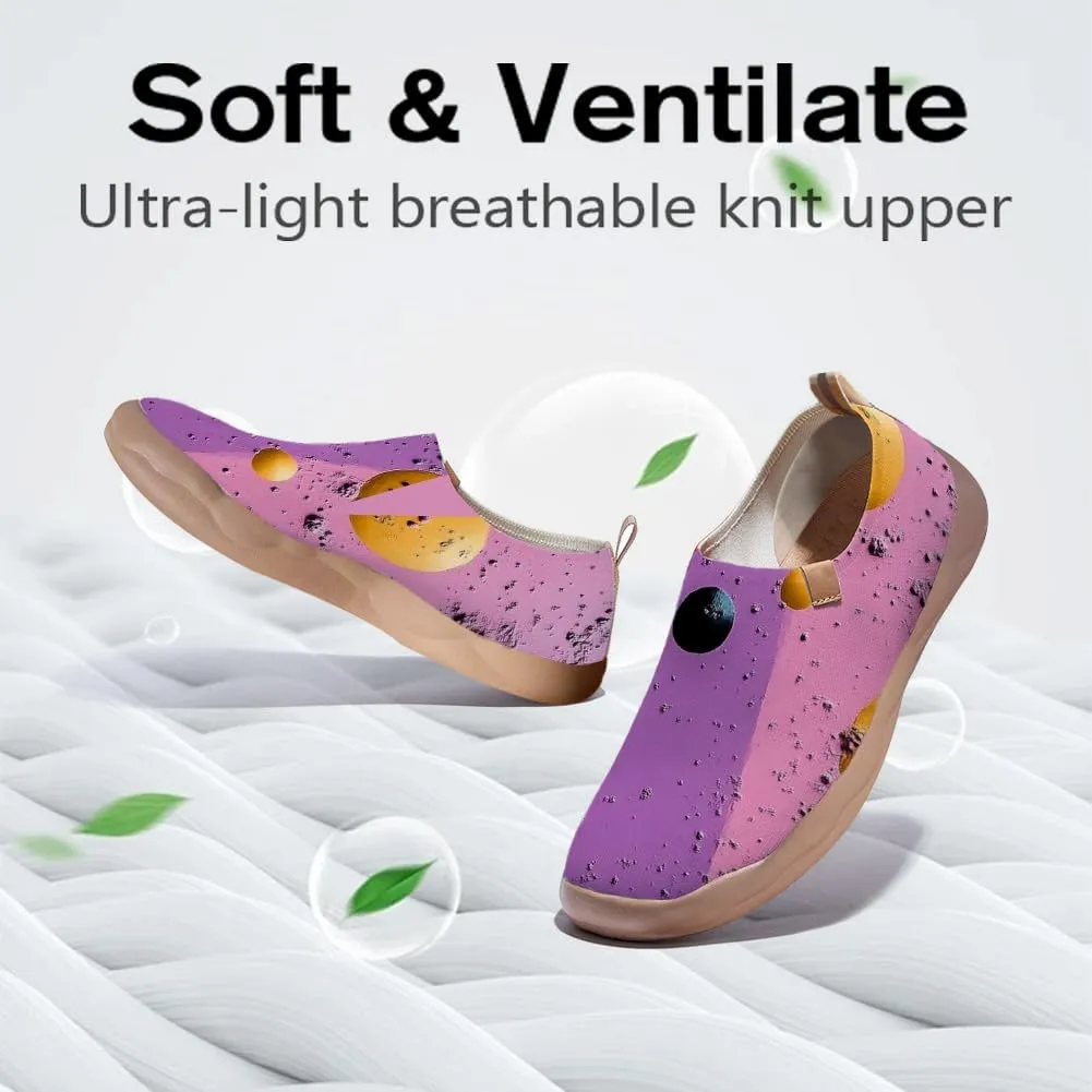 Women's Collage Art Sneakers Painted Knitted Slip-On Women's Travel Shoes