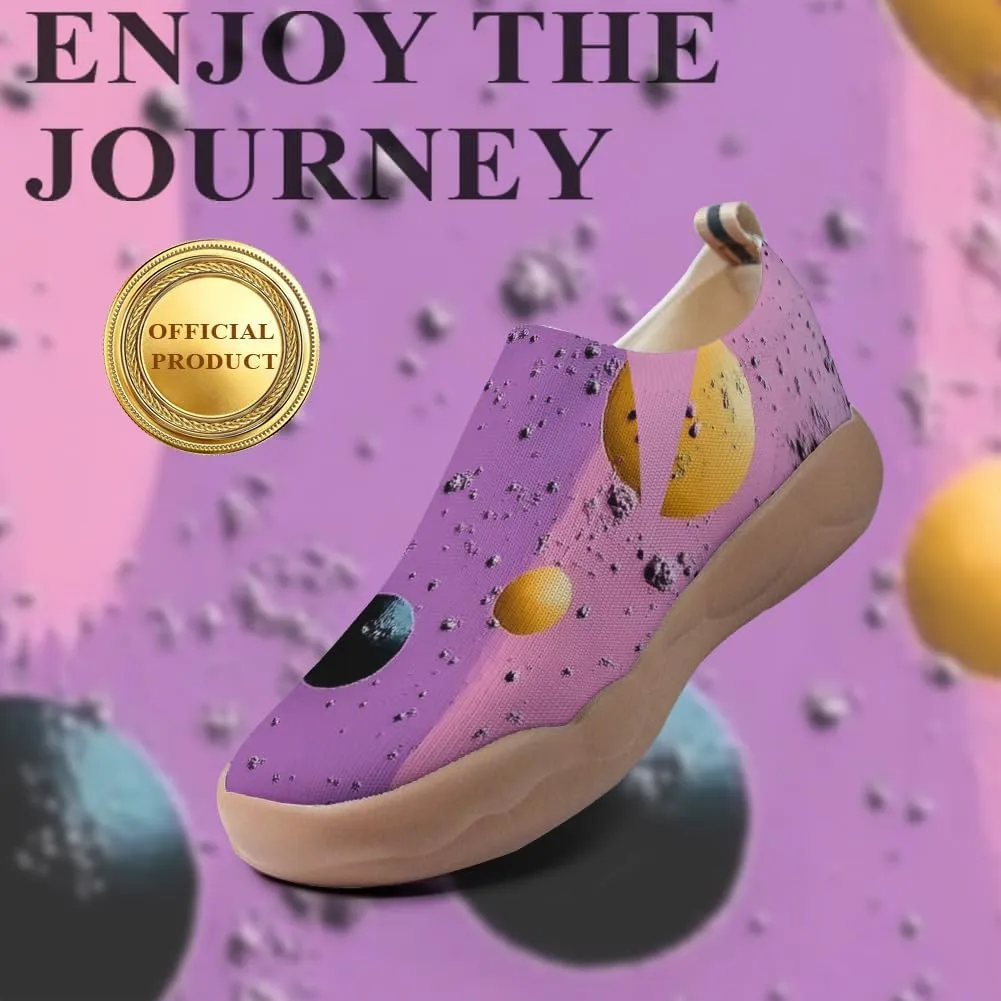 Women's Collage Art Sneakers Painted Knitted Slip-On Women's Travel Shoes