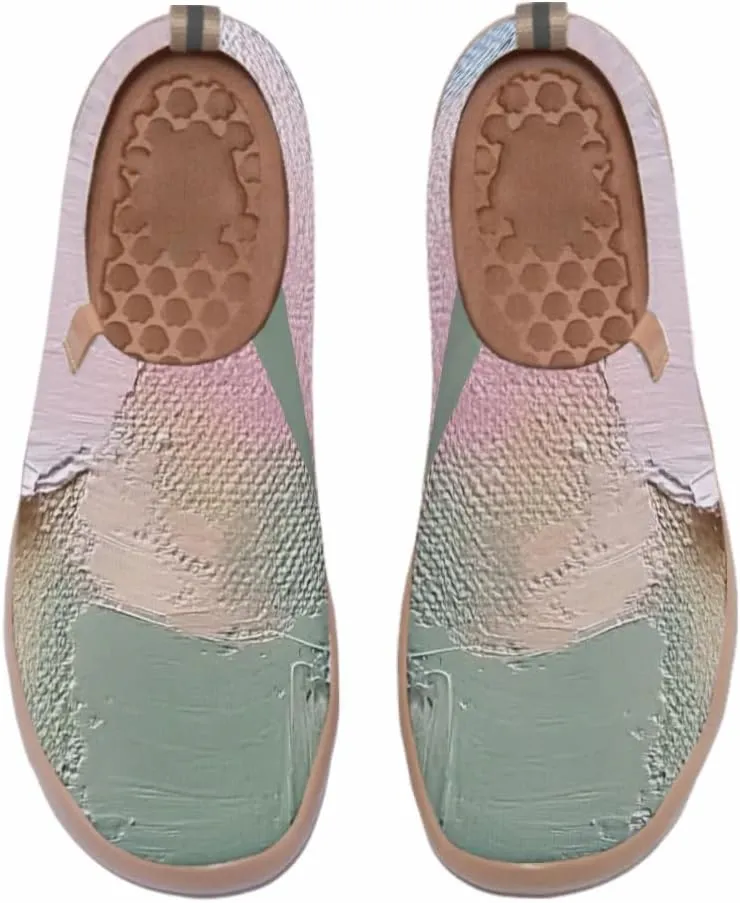 Women's Collage Art Sneakers Painted Knitted Slip-On Women's Travel Shoes