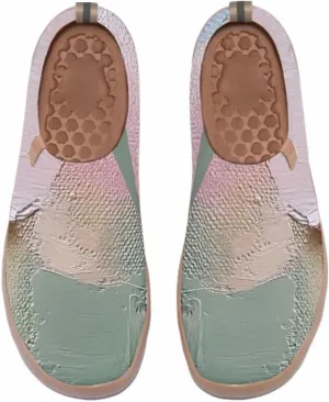 Women's Collage Art Sneakers Painted Knitted Slip-On Women's Travel Shoes