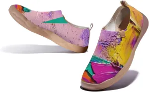 Women's Collage Art Sneakers Painted Knitted Slip-On Women's Travel Shoes