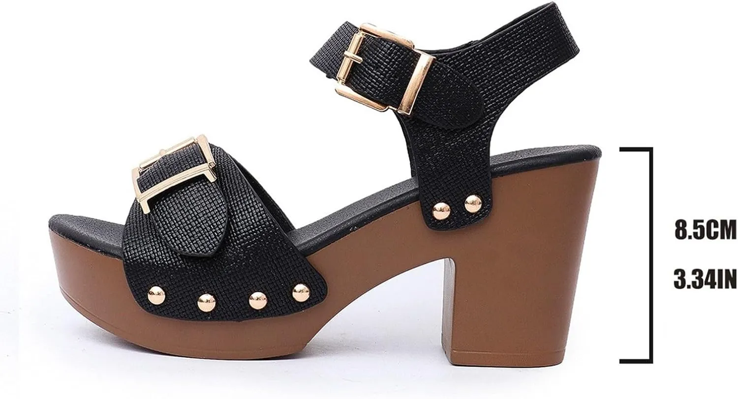 Women's Sayer Faux Wood Sandal  Comfort Foam & LiteSole Technology Womens Dress Sandals for Wedding