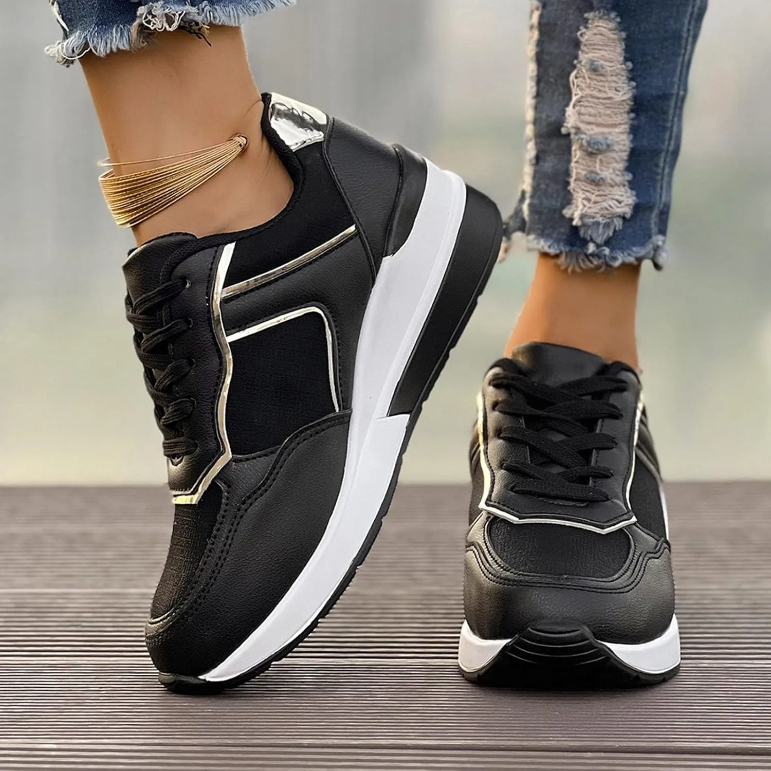 Women's Slip on Athletic Walking Shoes Comfort Non Slip Work Sport Athletic Shoes Outdoor Casual Fitness Shoe
