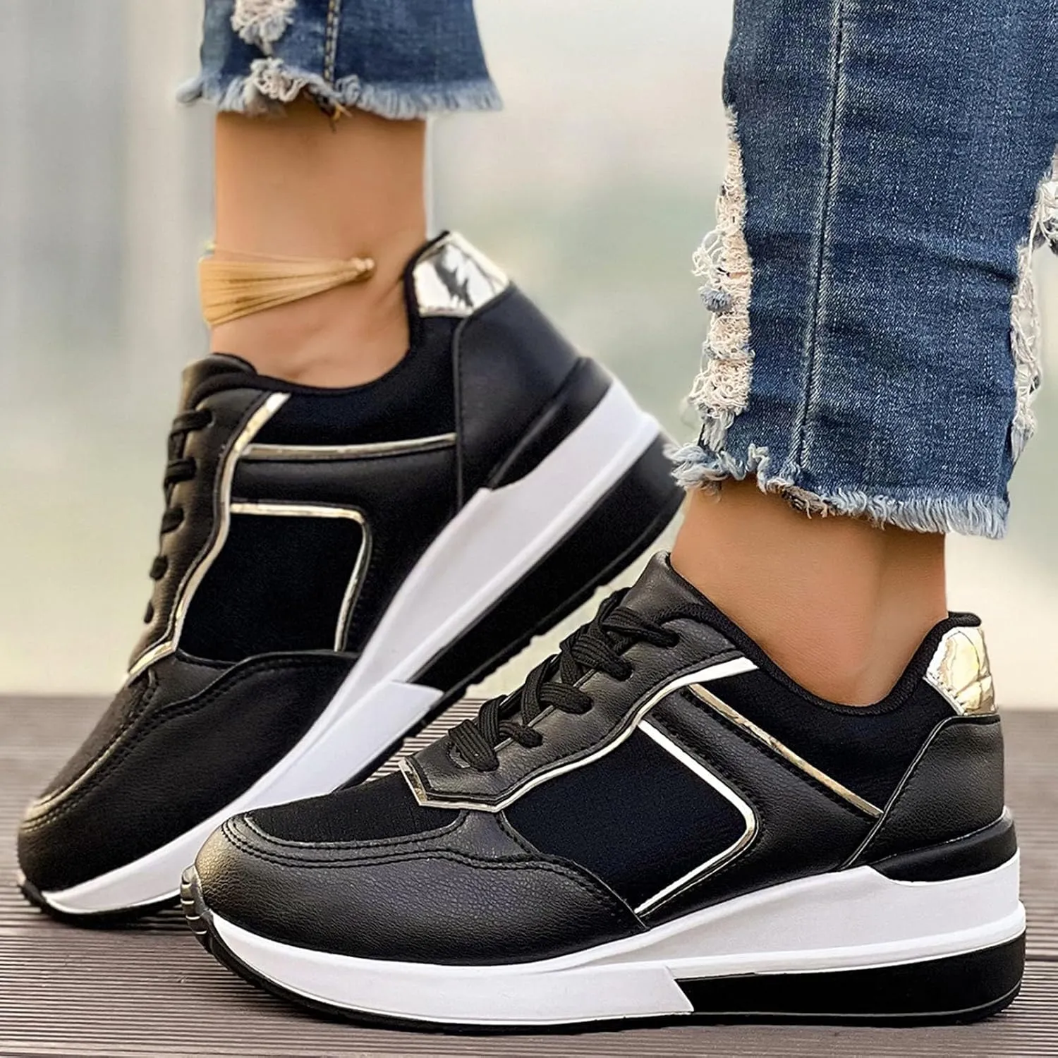 Women's Slip on Athletic Walking Shoes Comfort Non Slip Work Sport Athletic Shoes Outdoor Casual Fitness Shoe
