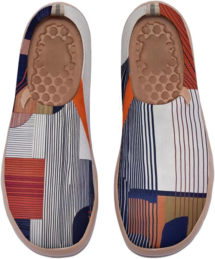 Women's Sneakers Art Painted Knitted Slip On Shoes Casual Travel Walking Loafers