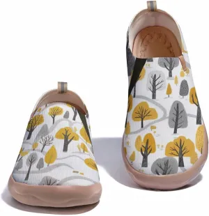 Women's Sneakers Art Painted Knitted Slip On Shoes Casual Travel Walking Loafers