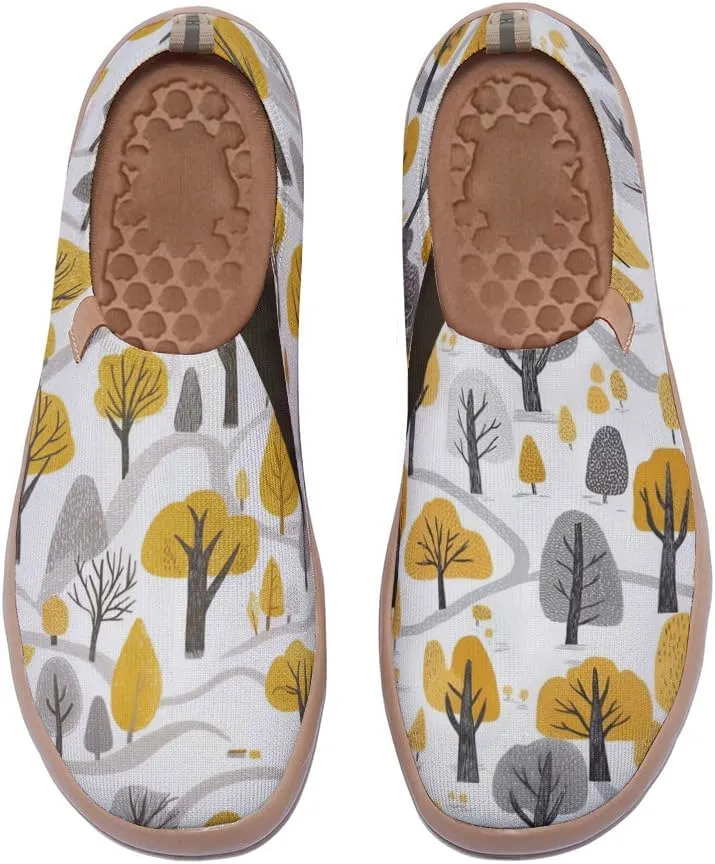Women's Sneakers Art Painted Knitted Slip On Shoes Casual Travel Walking Loafers