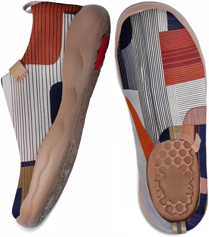 Women's Sneakers Art Painted Knitted Slip On Shoes Casual Travel Walking Loafers