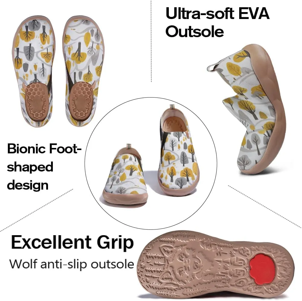 Women's Sneakers Art Painted Knitted Slip On Shoes Casual Travel Walking Loafers