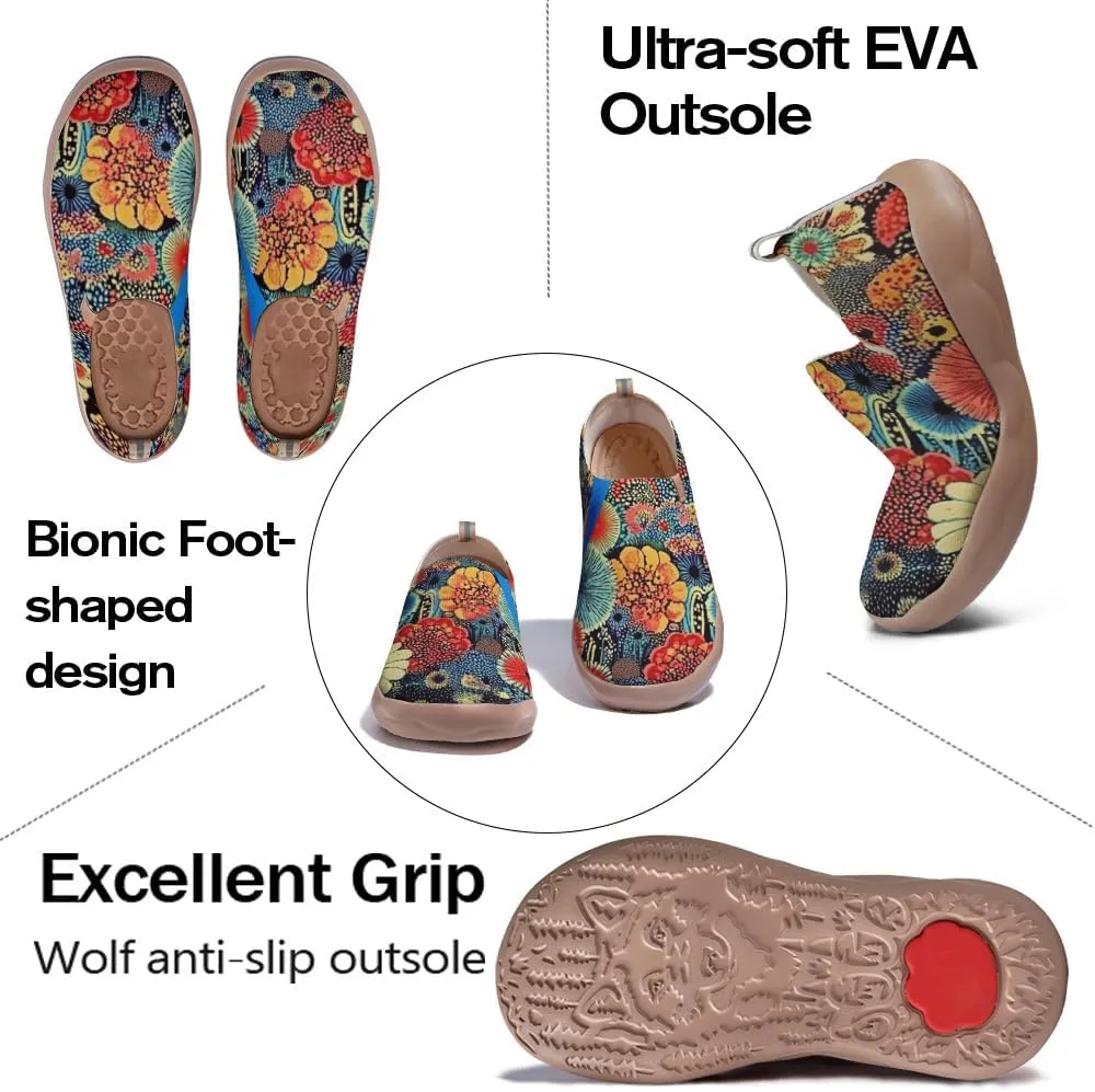 Women's Sneakers Art Painted Slip On Shoes Knitted Casual Travel Walking Loafers