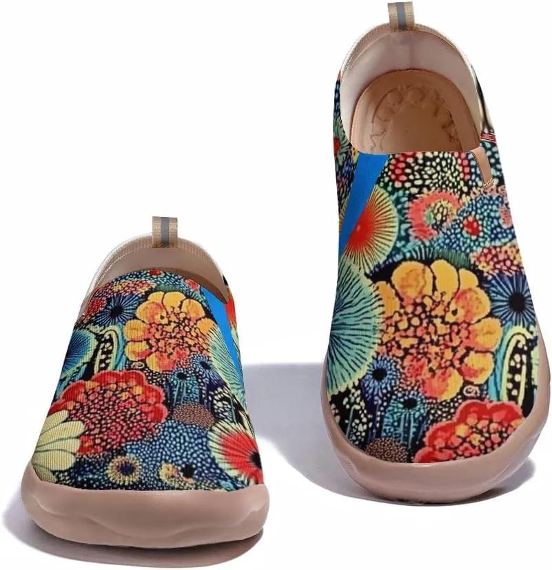 Women's Sneakers Art Painted Slip On Shoes Knitted Casual Travel Walking Loafers