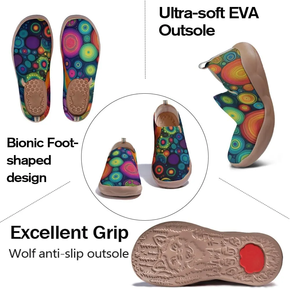 Women's Sneakers Art Painted Slip On Shoes Knitted Casual Travel Walking Loafers