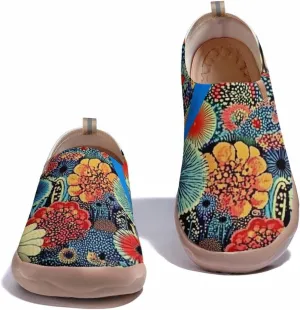 Women's Sneakers Art Painted Slip On Shoes Knitted Casual Travel Walking Loafers