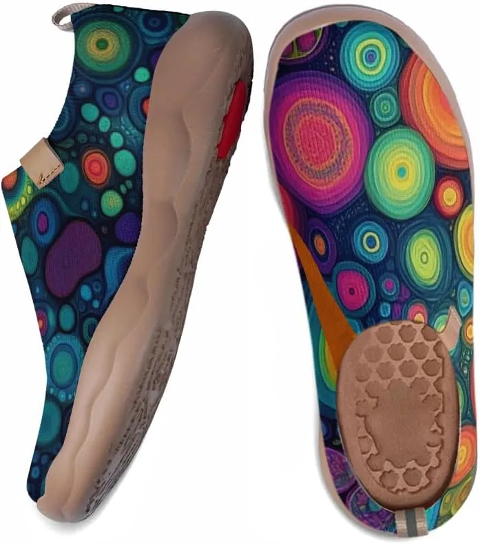 Women's Sneakers Art Painted Slip On Shoes Knitted Casual Travel Walking Loafers