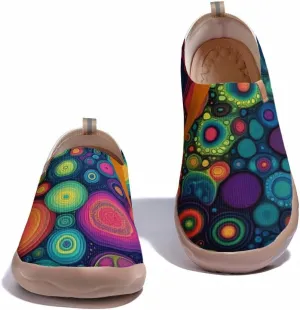 Women's Sneakers Art Painted Slip On Shoes Knitted Casual Travel Walking Loafers