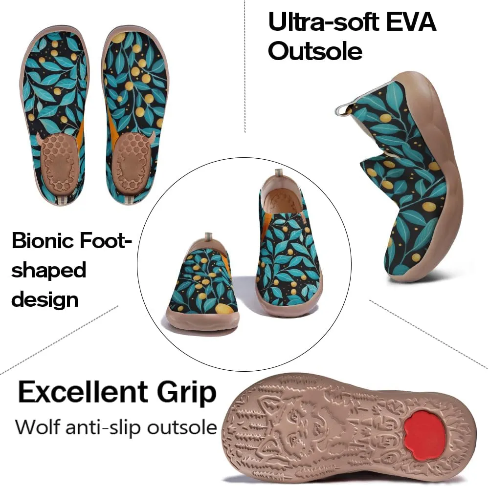 Women's Sneakers Art Painted Travel Walking Loafers Comfort Knitted Slip On Shoes