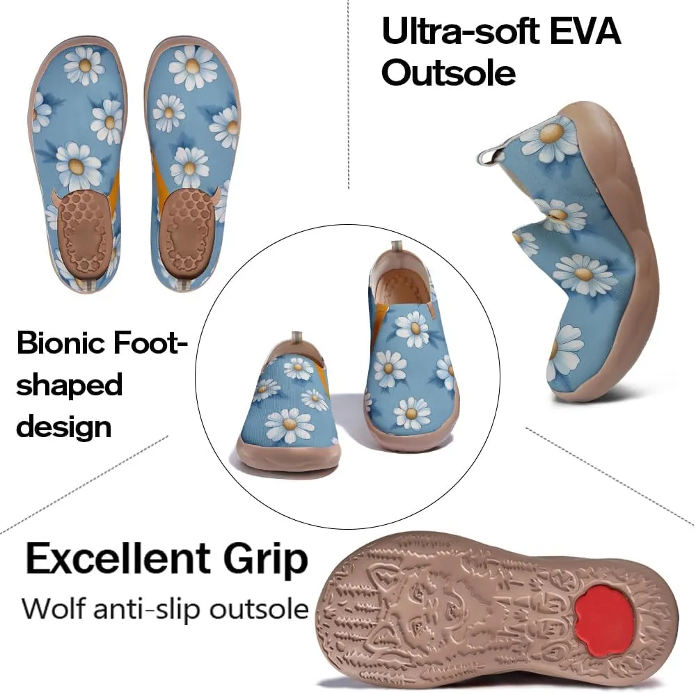 Women's Sneakers Art Painted Travel Walking Loafers Comfort Knitted Slip On Shoes