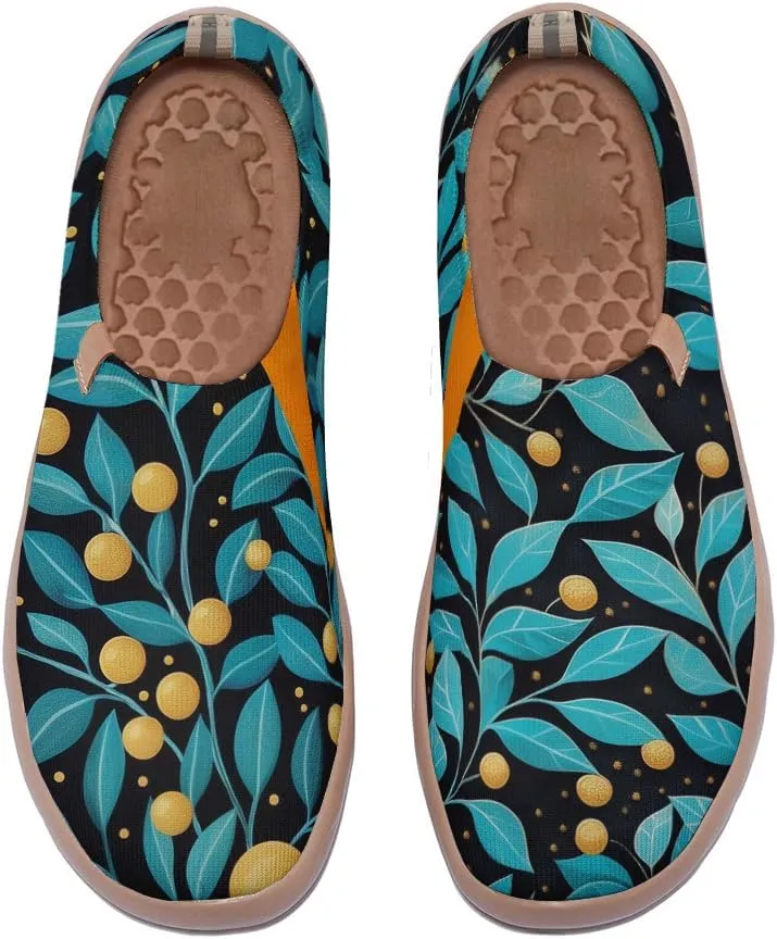Women's Sneakers Art Painted Travel Walking Loafers Comfort Knitted Slip On Shoes