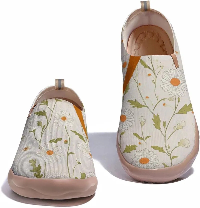 Women's Sneakers Comfort Knitted Travel Shoes Art Painted Walking Slip On Loafers