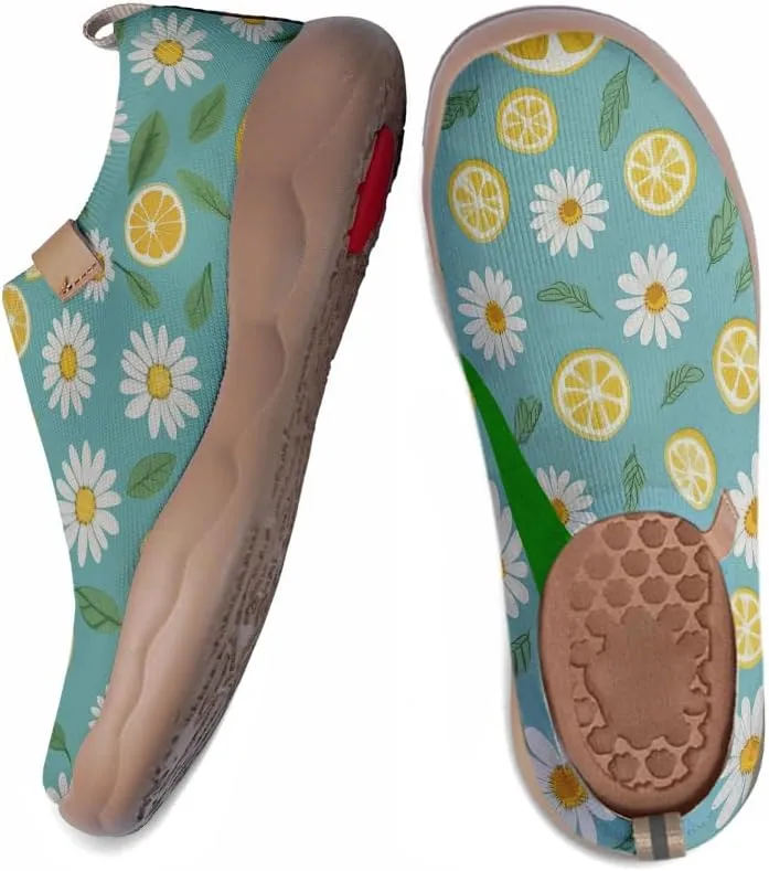 Women's Sneakers Comfort Knitted Travel Shoes Art Painted Walking Slip On Loafers