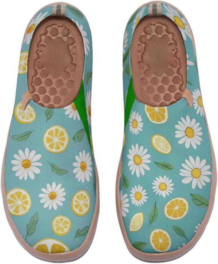 Women's Sneakers Comfort Knitted Travel Shoes Art Painted Walking Slip On Loafers