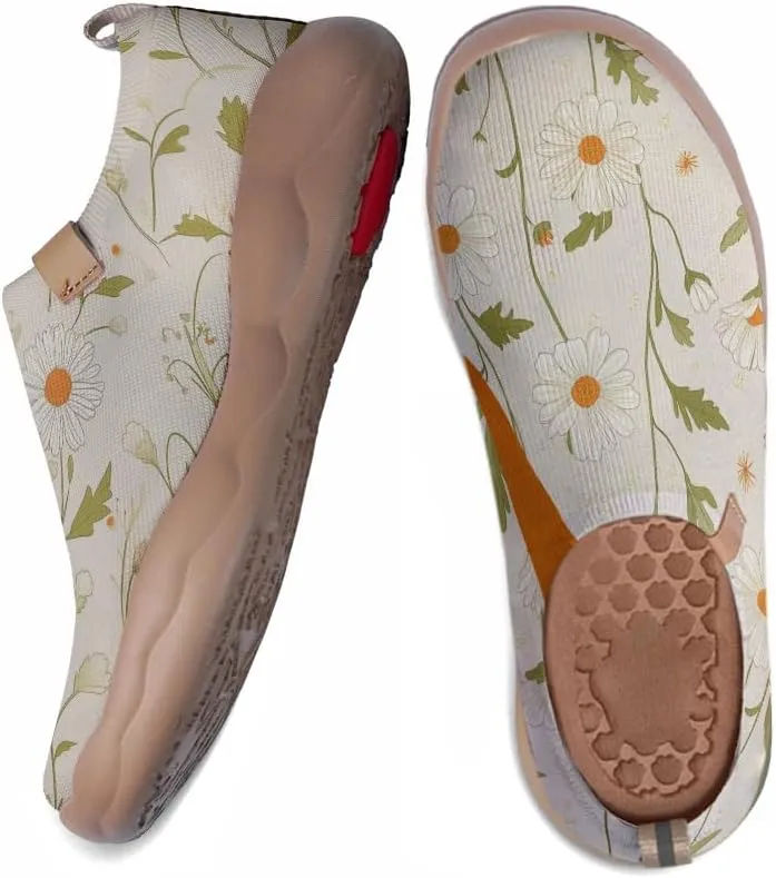 Women's Sneakers Comfort Knitted Travel Shoes Art Painted Walking Slip On Loafers