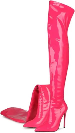 Women's Thigh High Over the Knee Boots Pointed Toe Stiletto High Heel Sock Boots