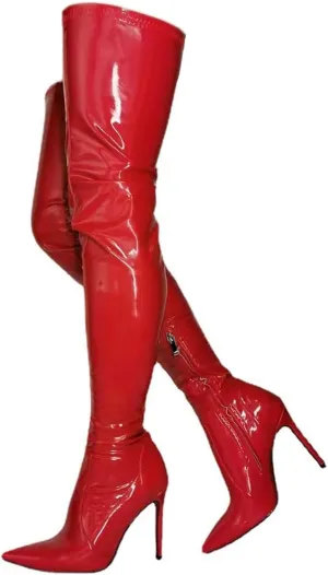 Women's Thigh High Over the Knee Boots Pointed Toe Stiletto High Heel Sock Boots