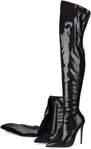 Women's Thigh High Over the Knee Boots Pointed Toe Stiletto High Heel Sock Boots