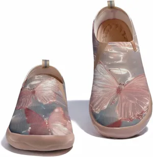 Women's Walking Sneakers Casual Slip On Loafers Comfort Knitted Travel Painted Shoes