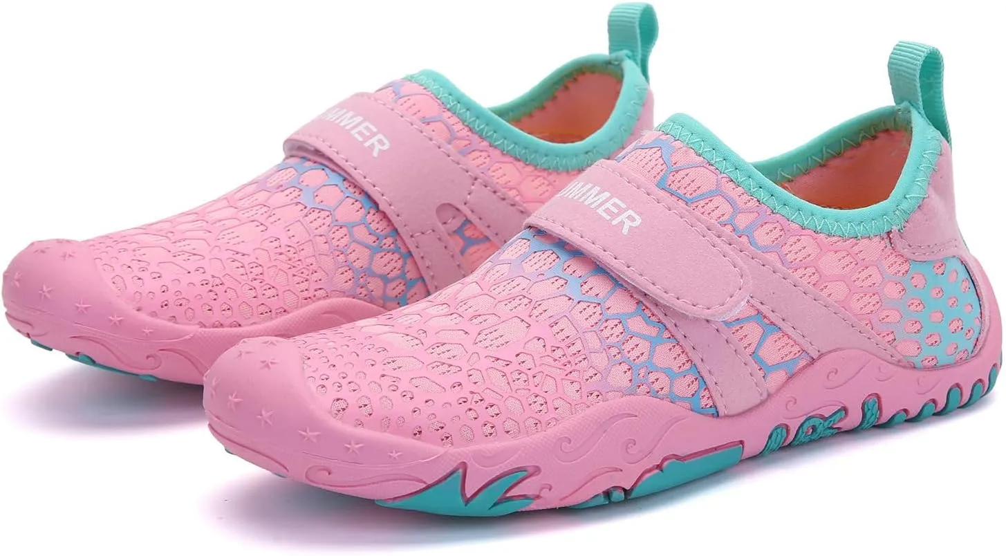 ZWRXW Barefoot Shoes Kids Wide Toe Box Quick Dry Lightweigt Waterproof Breathable Non-Slip Hiking Footwear Comfort Anti-Slip Walking Shoes for Indoor Outdoor Toddler Little Big Kid